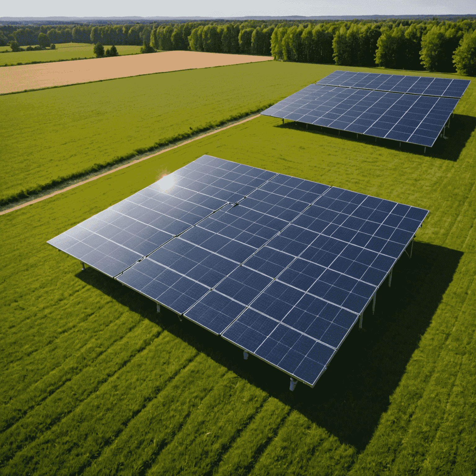 Solar panels array on a sunny field, showcasing the latest advancements in solar technology for Canadian energy landscape