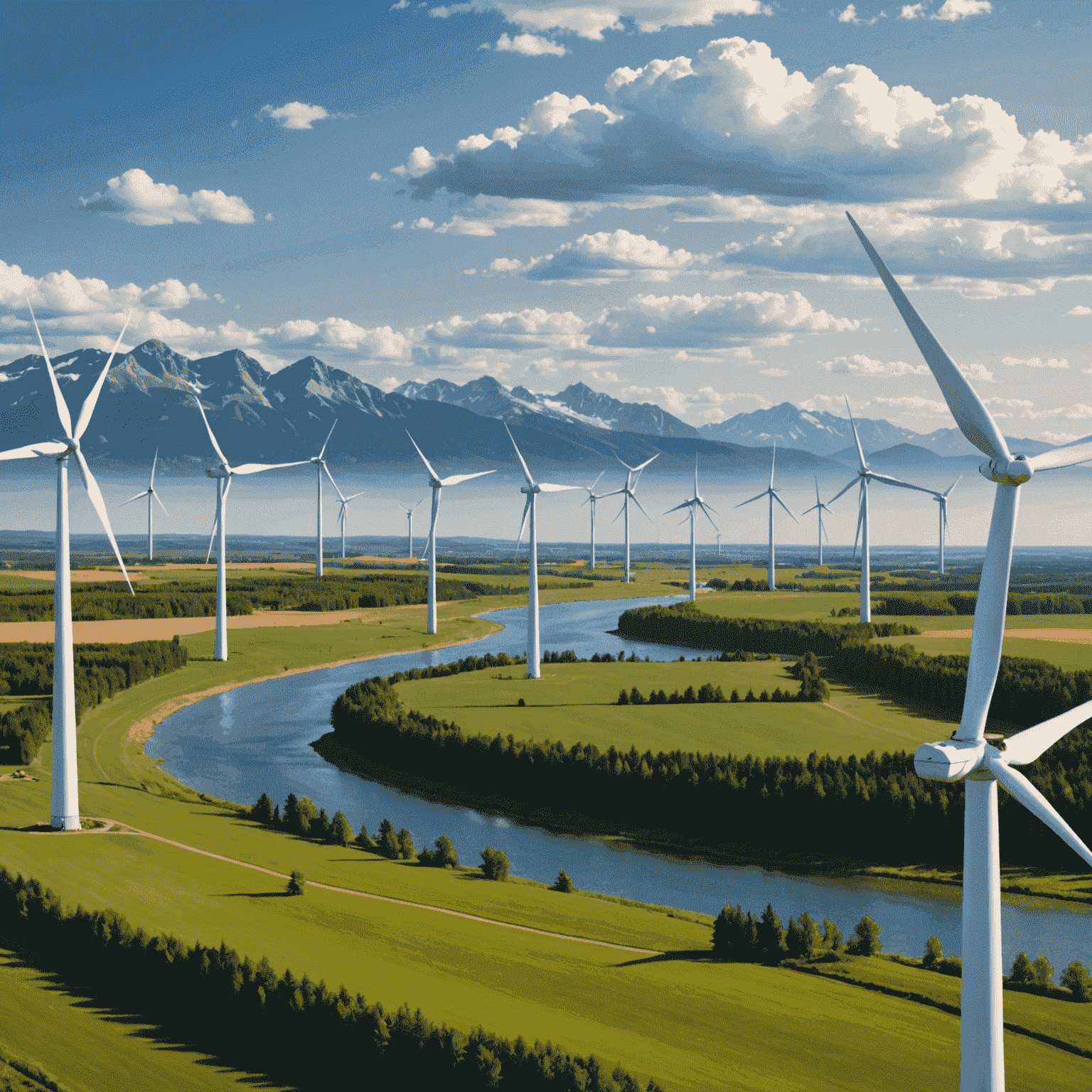 Wind turbines on a Canadian landscape, illustrating the growth of wind farms and their contribution to sustainable energy