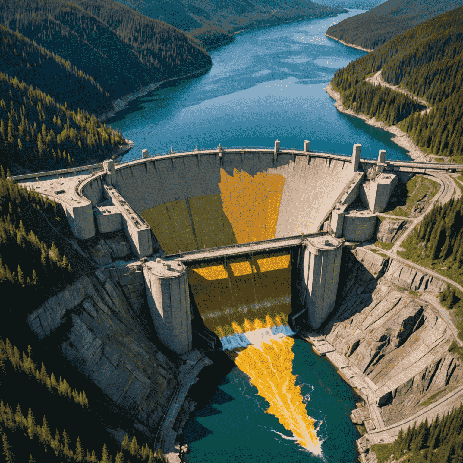 A large hydroelectric dam in Canada, symbolizing the country's 'liquid gold' and its role in the renewable energy mix